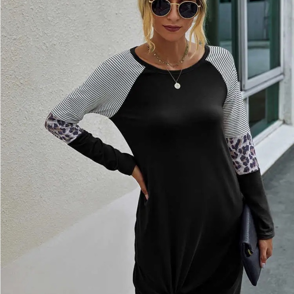 NWT ePretty long sleeve black dress